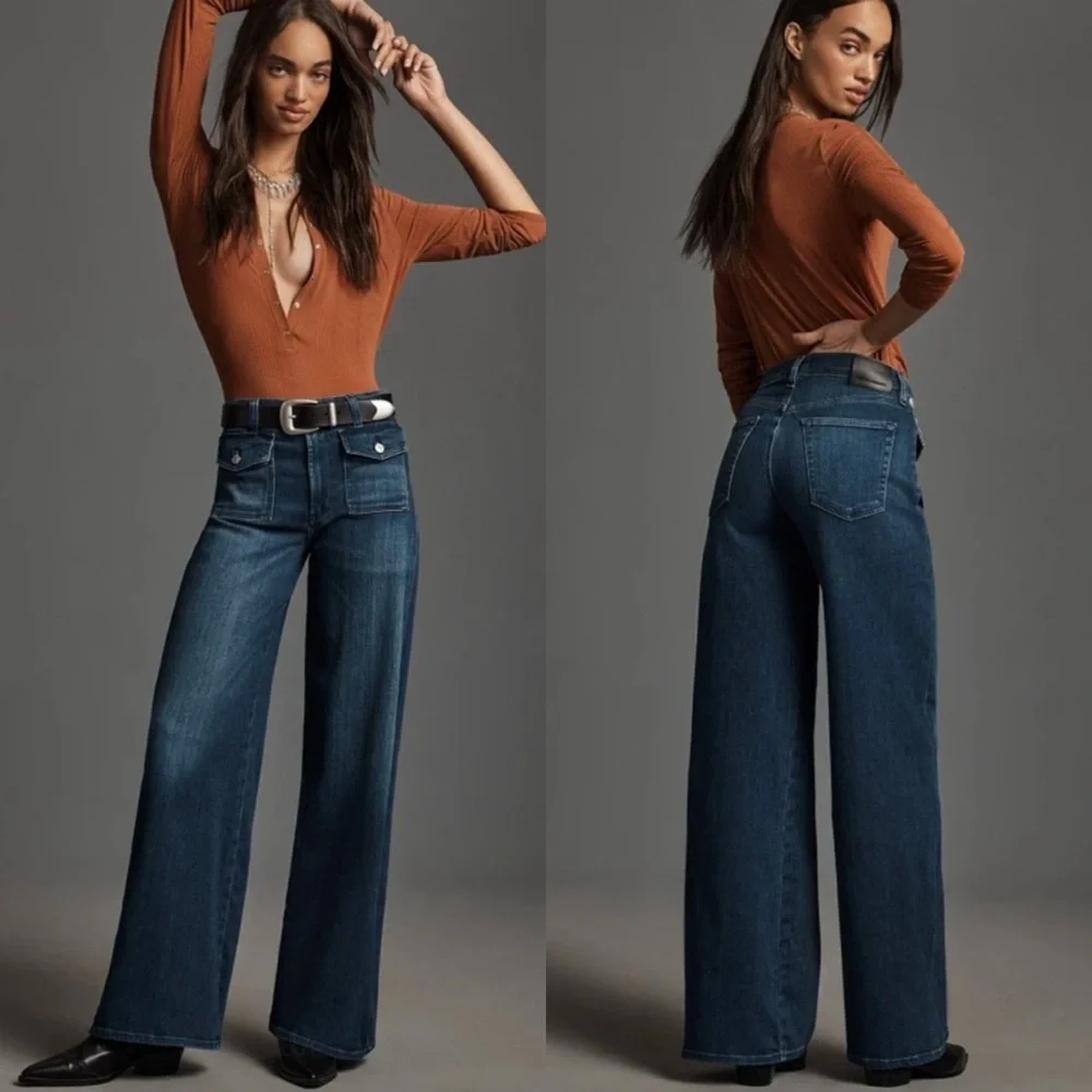 NWT Citizens of Humanity Raven Patch Pocket Wide Leg Jeans Regency Free People